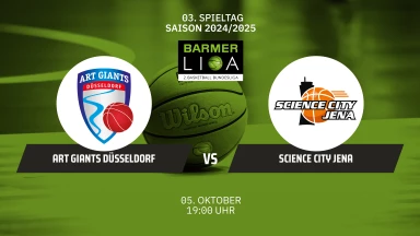 STREAM FÄLLT AUS! ProA: ART Giants Düsseldorf vs. Science City Jena