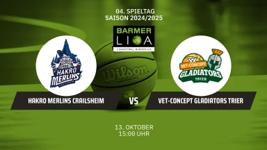 ProA: HAKRO Merlins Crailsheim vs. VET-CONCEPT Gladiators Trier