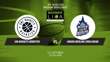 ProA: Uni Baskets Münster vs. HAKRO Merlins Crailsheim