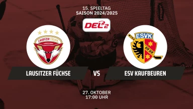 DEL2: Lausitzer Füchse vs. ESV Kaufbeuren