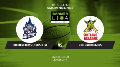 ProA: HAKRO Merlins Crailsheim vs. Artland Dragons