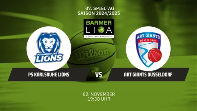 ProA: PS Karlsruhe LIONS vs. ART Giants Düsseldorf
