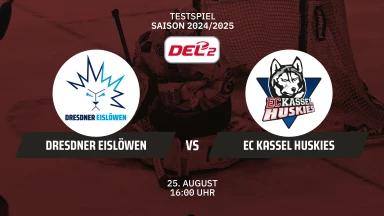 Testspiel DEL2: Dresdner Eislöwen vs. EC Kassel Huskies