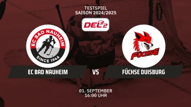 Testspiel DEL2: EC Bad Nauheim vs. Füchse Duisburg