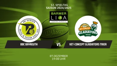 ProA: BBC Bayreuth vs. VET-CONCEPT Gladiators Trier