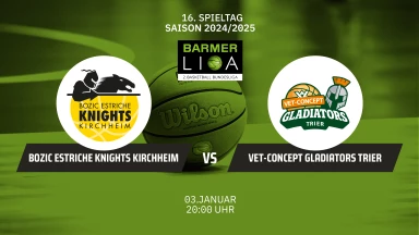 ProA: Bozic Estriche Knights Kirchheim vs. VET-CONCEPT Gladiators Trier