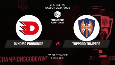 CHL: Dynamo Pardubice vs. Tappara Tampere - Hauptrunde