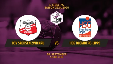 FOR FREE - HBF: BSV Sachsen Zwickau vs. HSG Blomberg-Lippe