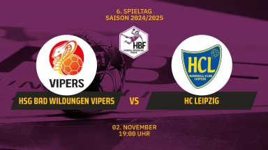 FOR FREE - 2. HBF: HSG Bad Wildungen Vipers vs. HC Leipzig