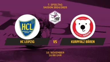 2. HBF: HC Leipzig vs. Kurpfalz Bären