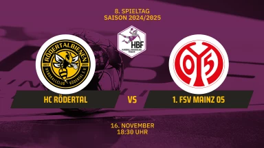 2. HBF: HC Rödertal vs. 1. FSV Mainz 05
