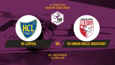 2. HBF: HC Leipzig vs. SV Union Halle-Neustadt