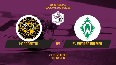 FOR FREE - 2. HBF: HC Rödertal vs. SV Werder Bremen