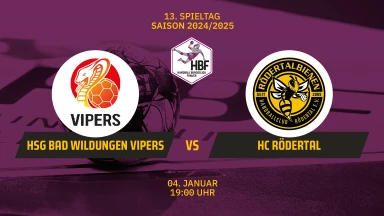 2. HBF: HSG Bad Wildungen Vipers vs. HC Rödertal