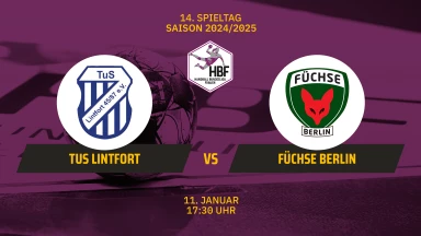 2. HBF: TuS Lintfort vs. Füchse Berlin