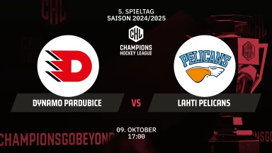 CHL: Dynamo Pardubice vs. Lahti Pelicans - Hauptrunde