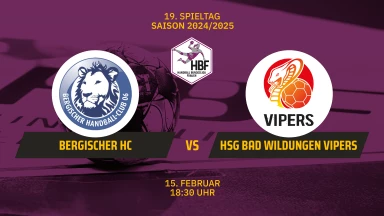 2. HBF: Bergischer HC vs. HSG Bad Wildungen Vipers