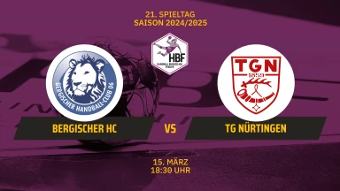 2. HBF: Bergischer HC vs. TG Nürtingen