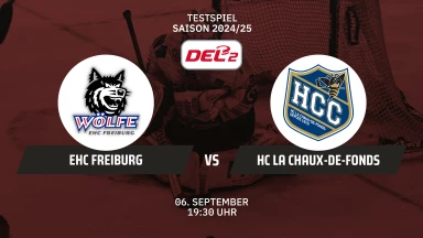 Testspiel DEL2: EHC Freiburg vs. HC La Chaux-de-Fonds