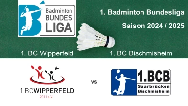 1. Badminton BL: 1. BC Wipperfeld - 1. BC Saarbrücken-Bischmisheim - Court 1
