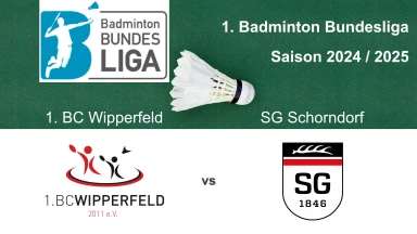 1. Badminton BL: 1. BC Wipperfeld - SG Schorndorf - Court 1