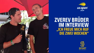 Mischa Zverev interviewt Sascha Zverev bei den US Open 2024