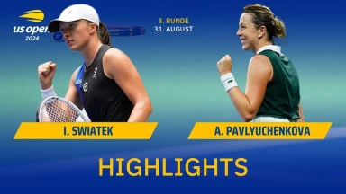 US Open 2024: Iga Swiatek und Anastasia Pavlyuchenkova - 3. Runde | Highlights
