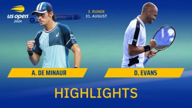 US Open 2024: Alex de Minaur vs. Daniel Evans - 3. Runde | Highlights
