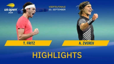 Taylor Fritz (USA) [12] vs. Alexander Zverev (GER) [4] - kommentiert von Matthias Stach und Boris Becker - Viertelfinale - Arthur Ashe Stadium