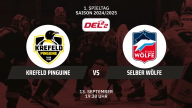 DEL2: Krefeld Pinguine vs. Selber Wölfe