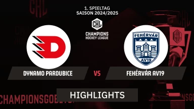 CHL: Dynamo Pardubice vs. Fehérvár AV19 - Hauptrunde - Highlights