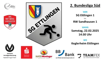 2. Bundesliga Süd Männer: SG Ettlingen 1 - RW Sandhausen 1