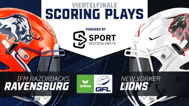 GFL: Scoringplays vom Viertelfinalspiel ifm Razorbacks Ravensburg vs. New Yorker Lions Braunschweig
