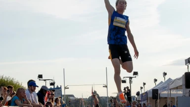Luka Herden (GER) springt mit 7,74 Meter auf den 4. Platz der Golden Fly Series
