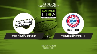 ProB Süd: TEAM EHINGEN URSPRING vs. FC Bayern Basketball II