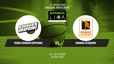 ProB Süd: TEAM EHINGEN URSPRING vs. OrangeAcademy