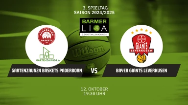 ProB Nord: Gartenzaun24 Baskets Paderborn vs. Bayer Giants Leverkusen