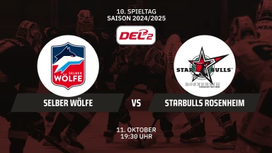 DEL2: Selber Wölfe vs. Starbulls Rosenheim