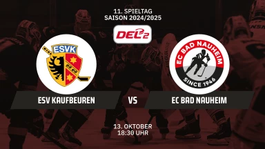 DEL2: ESV Kaufbeuren vs. EC Bad Nauheim