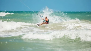 Neue Location & vorletzter Wettbewerb der Disziplin Kite-Surf bei GKA Ibiraquera