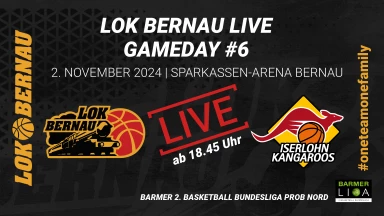 LOK BERNAU vs Iserlohn Kangaroos |Barmer 2. Basketball Bundesliga ProB Nord