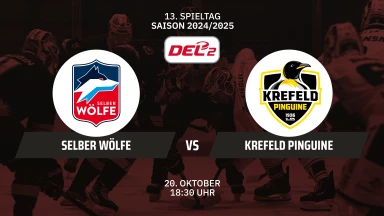 DEL2: Selber Wölfe vs. Krefeld Pinguine