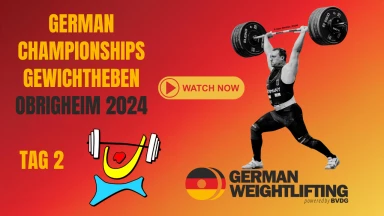Deutsche Meisterschaft Gewichtheben Männer/Frauen 2024 in Obrigheim Tag 2