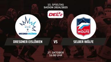 DEL2: Dresdner Eislöwen vs. Selber Wölfe