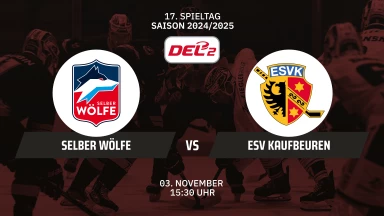 DEL2: Selber Wölfe vs. ESV Kaufbeuren