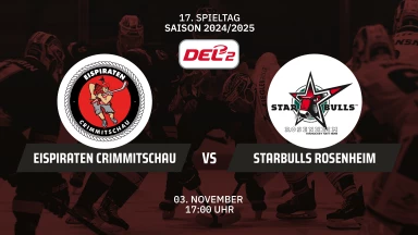 DEL2: Eispiraten Crimmitschau vs. Starbulls Rosenheim