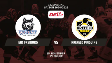 DEL2: EHC Freiburg vs. Krefeld Pinguine