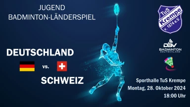 U19 Badminton-Länderspiel Deutschland vs. Schweiz Krempe (Feld 2)
