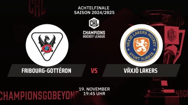 CHL: Fribourg-Gottéron vs. Växjö Lakers - Achtelfinale