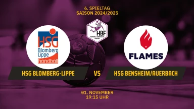 HBF: HSG Blomberg-Lippe vs. HSG Bensheim/Auerbach